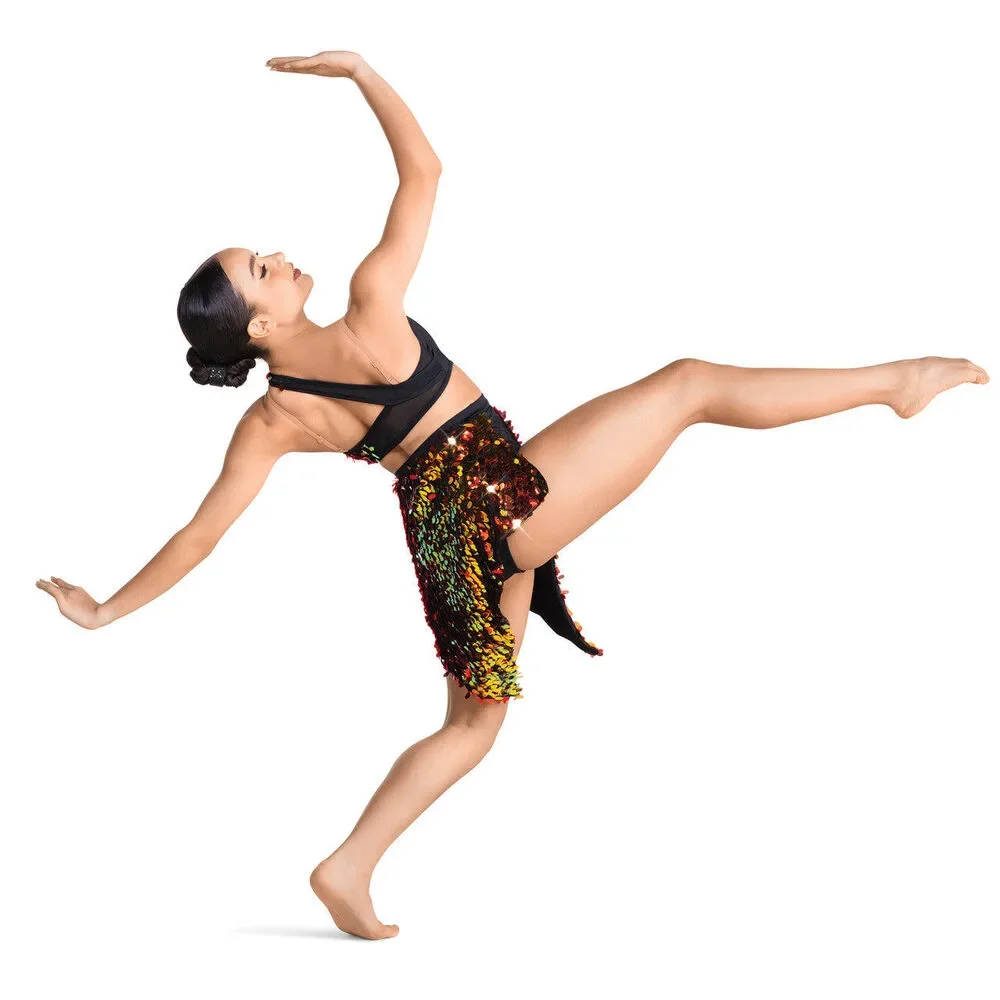 Pre-Owned Dance Costume Medium Child Orange 10th House TH24158 Jazz Tap Acro Mu